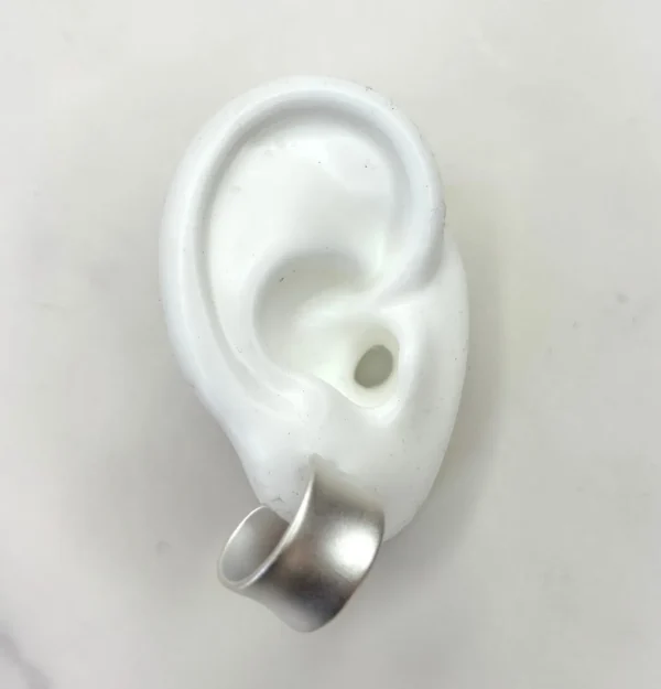 Aros de plata satinada par